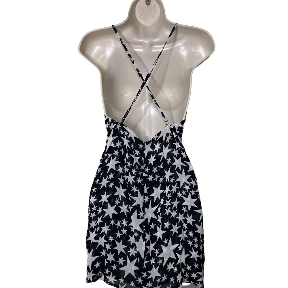 Reformation Black & White Star Print Sleeveless “Cosmo” Mini Dress Sz 2 - Picture 4 of 6
